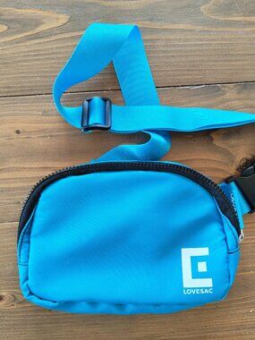 LOVESAC Blue Waist Bag Fanny Pack Adjustable Strap
